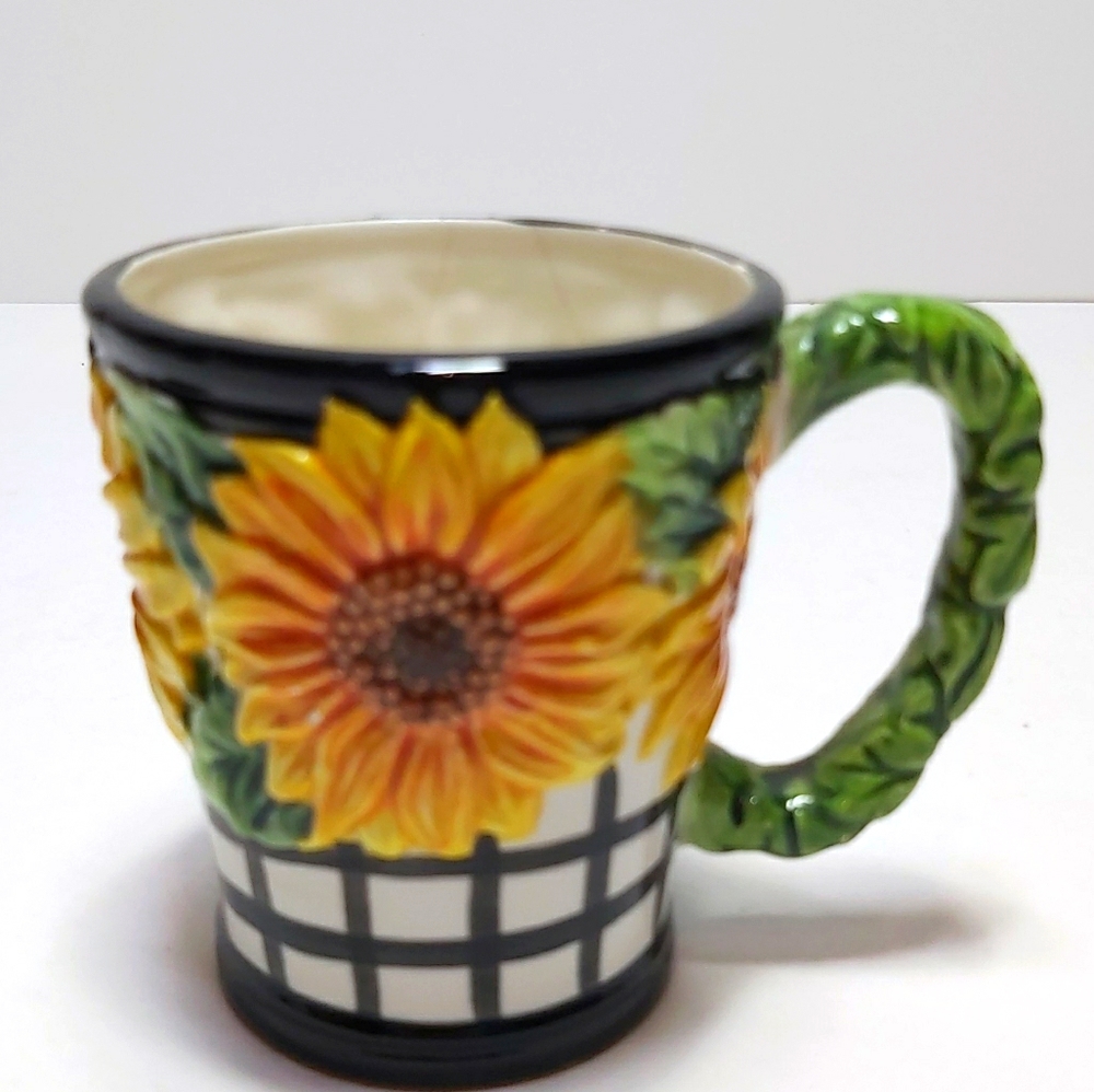 Fitz and Floyd sunflower vintage mug